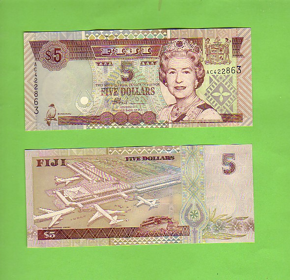 FIJI - $5/Bunedamu Bird/Nadi International Airport