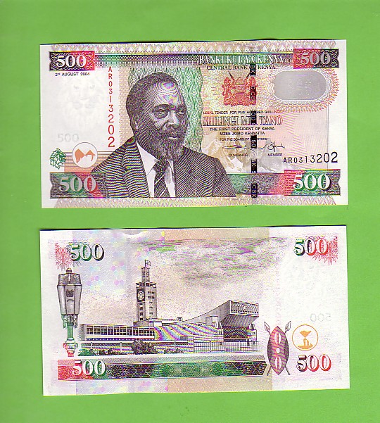 KENYA - 2nd August 2004/500 Shillings/Parliament Buildings