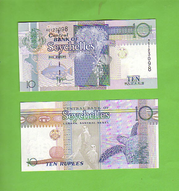 SEYCHELLES - 10 Rupees/Sea Turtle