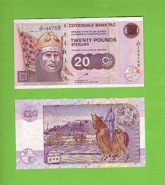 SCOTLAND - 12th October 1999/£20/Clydesdale Bank/Robert the Bruce