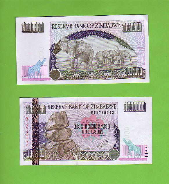 ZIMBABWE - 2003/$1000/African Elephants