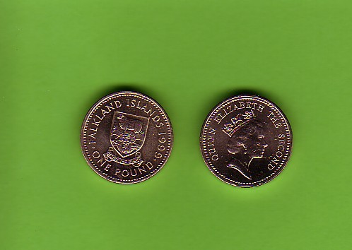 FALKLAND ISLANDS - 1999 £1 UNC/Coat of Arms