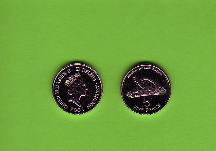 ST HELENA and ASCENSION ISLAND - 2003 5p UNC/Giant Tortoise
