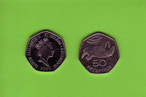ST HELENA and ASCENSION ISLAND - 2003 50p UNC/Sea Turtle